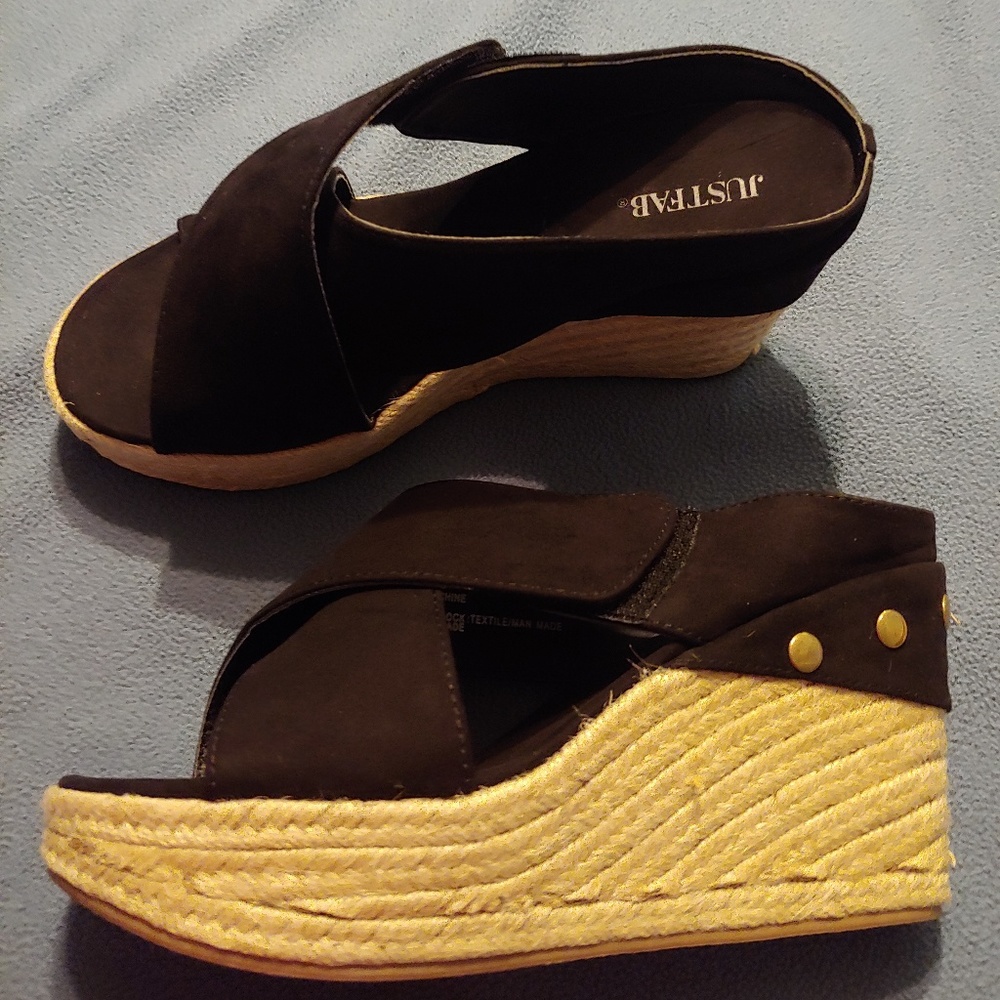 JustFab black wedges